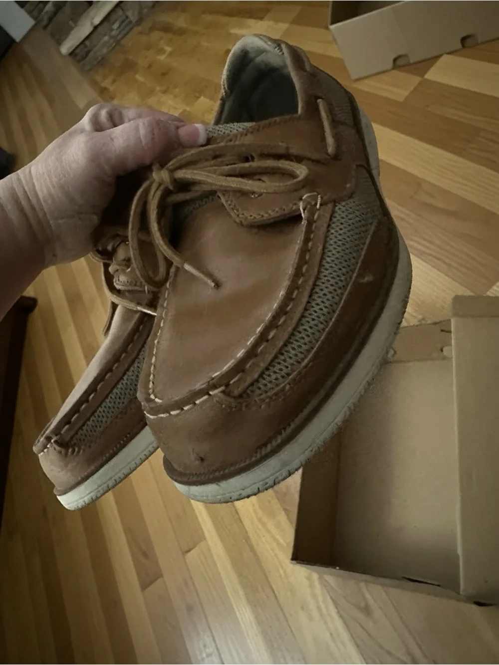 Sperry Surveyor 2-Eye Sonora Brown Leather Shoes 12W